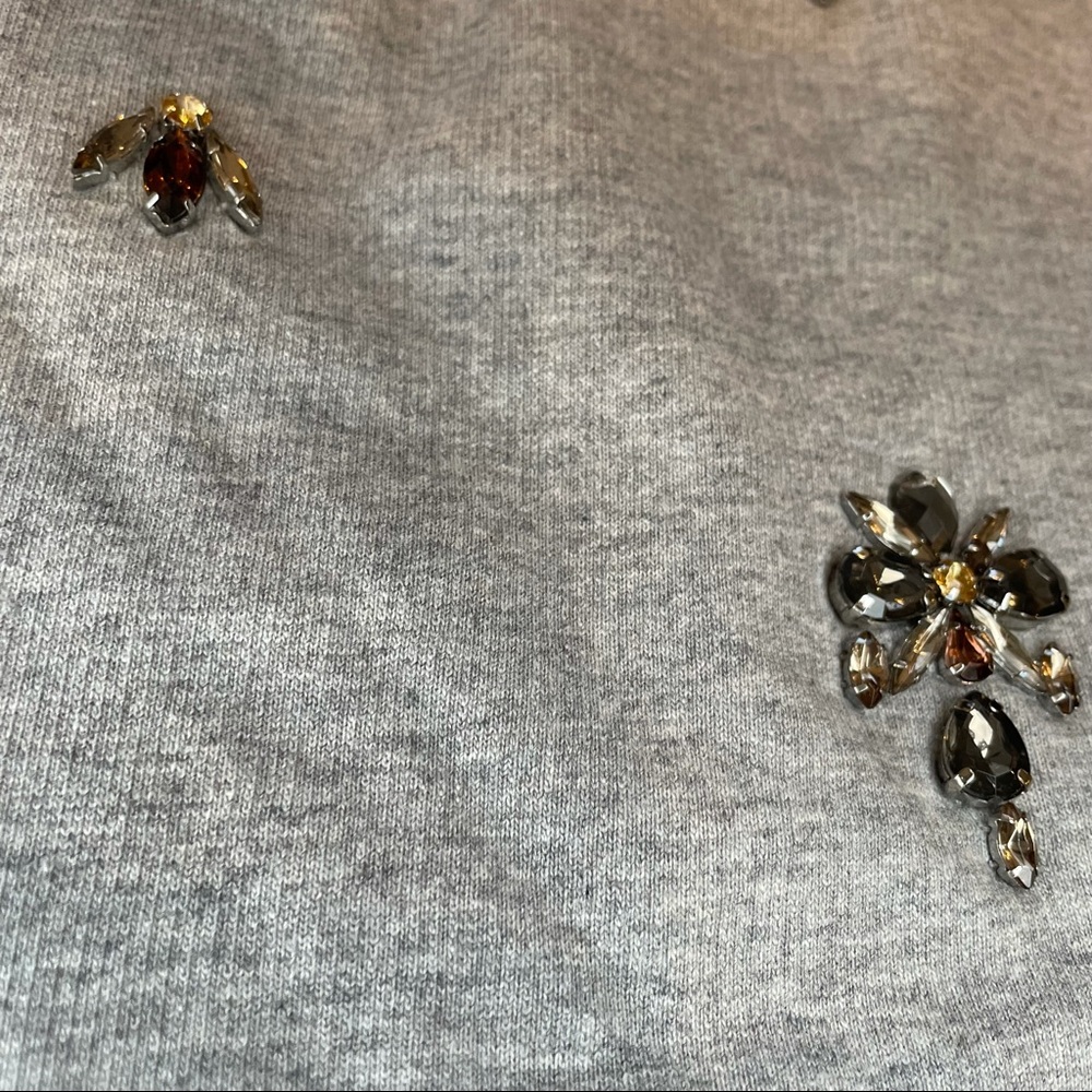 J Crew Embellished Chandelier Sweatshirt Gray Size Medium - Picture 5 of 10